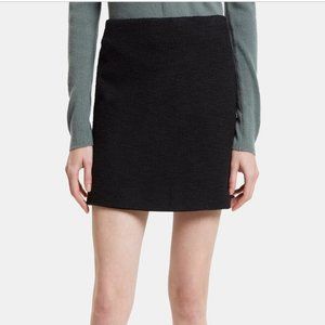 THEORY - SIZE 12 - BLACK TWEED MINI SKIRT